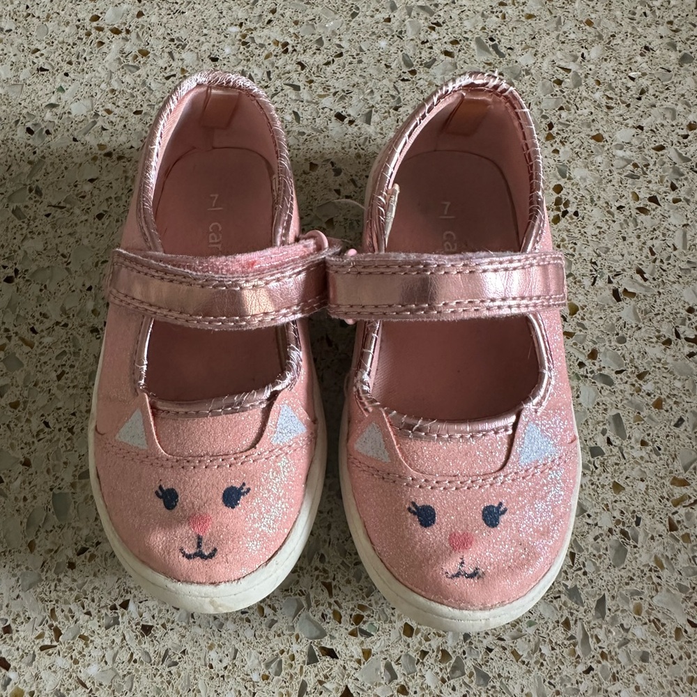 Pink Cat Face Kids Shoes